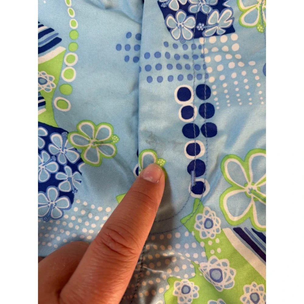 Y2K Energy Zone Girls Blue Floral Geometric‎ Board Shorts Swim Trunks Size 8